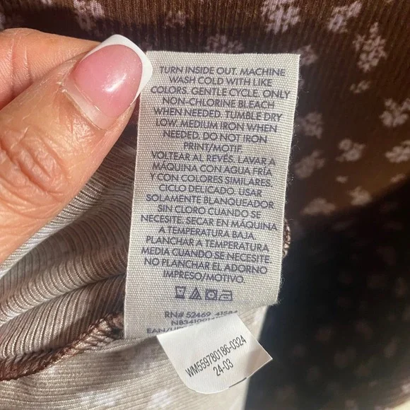 No Boundaries Babydoll Mini Dress Womens Medium Brown Floral Y2k 90s Forest‎ - Picture 5 of 7